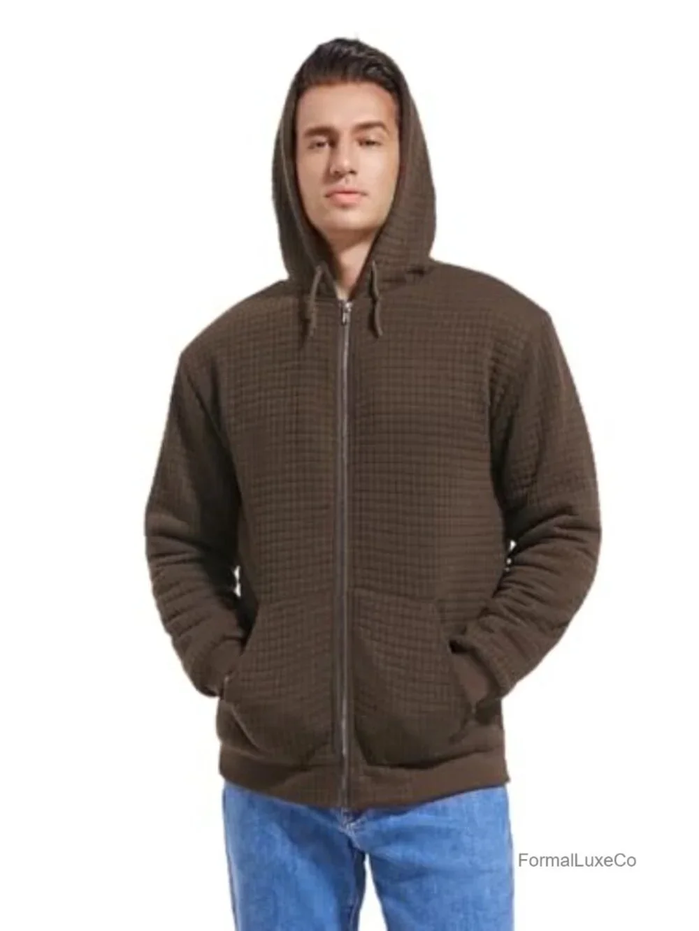 Men's Fleece Heavyweight Full Zip Hoodie Sweatshirt Jacket Sherpa Lined
